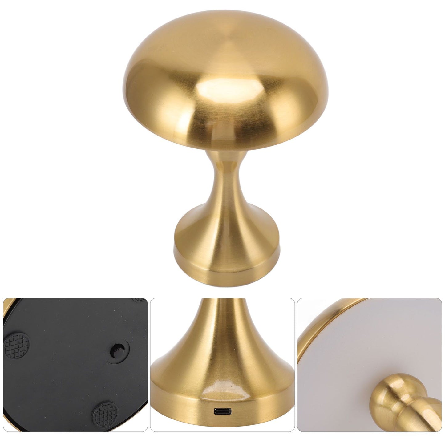 Table Lamp Rechargeable Mushroom Shape 3 Speed Color Temperature Touch Stepless Dimming Night Light for Home V1294-YM3119220146311-0421