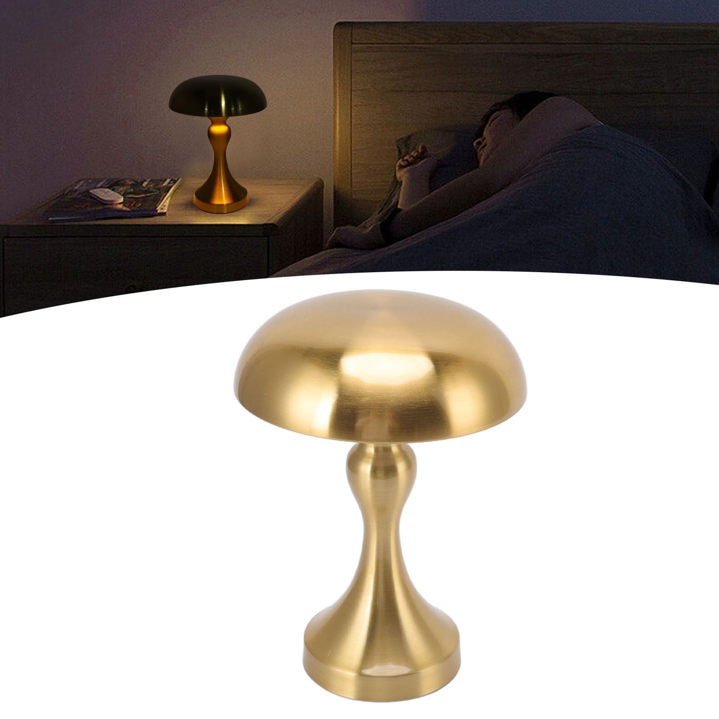 Table Lamp Rechargeable Mushroom Shape 3 Speed Color Temperature Touch Stepless Dimming Night Light for Home V1294-YM3119220146311-0421