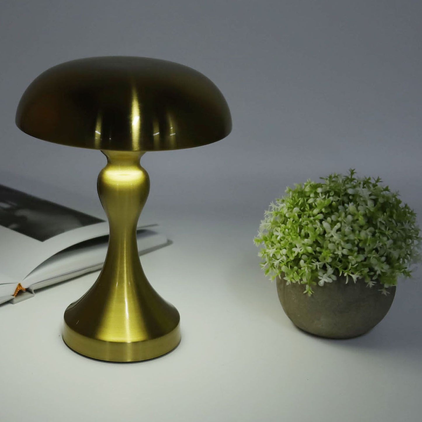 Table Lamp Rechargeable Mushroom Shape 3 Speed Color Temperature Touch Stepless Dimming Night Light for Home V1294-YM3119220146311-0421