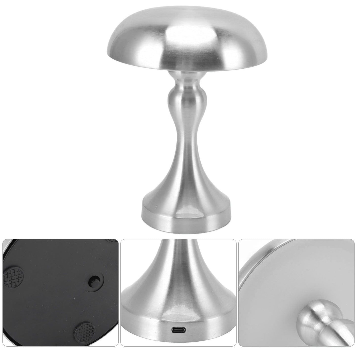 Table Lamp Rechargeable Mushroom Shape 3 Speed Color Temperature Touch Stepless Dimming Night Light for Home V1294-YM3119220146312-0421