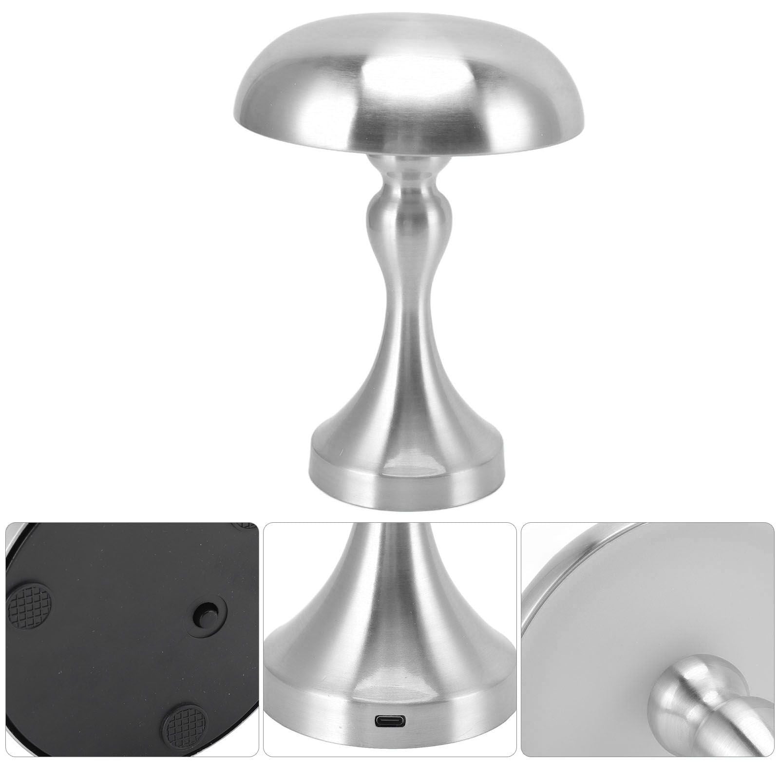 Table Lamp Rechargeable Mushroom Shape 3 Speed Color Temperature Touch Stepless Dimming Night Light for Home V1294-YM3119220146312-0421