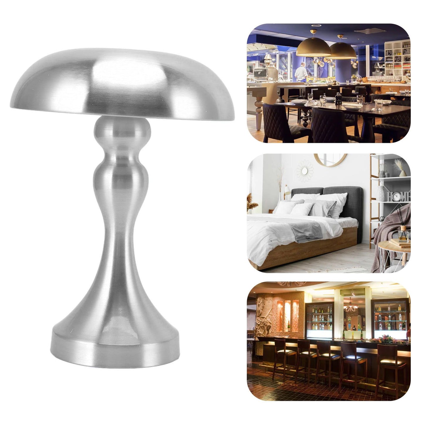 Table Lamp Rechargeable Mushroom Shape 3 Speed Color Temperature Touch Stepless Dimming Night Light for Home V1294-YM3119220146312-0421
