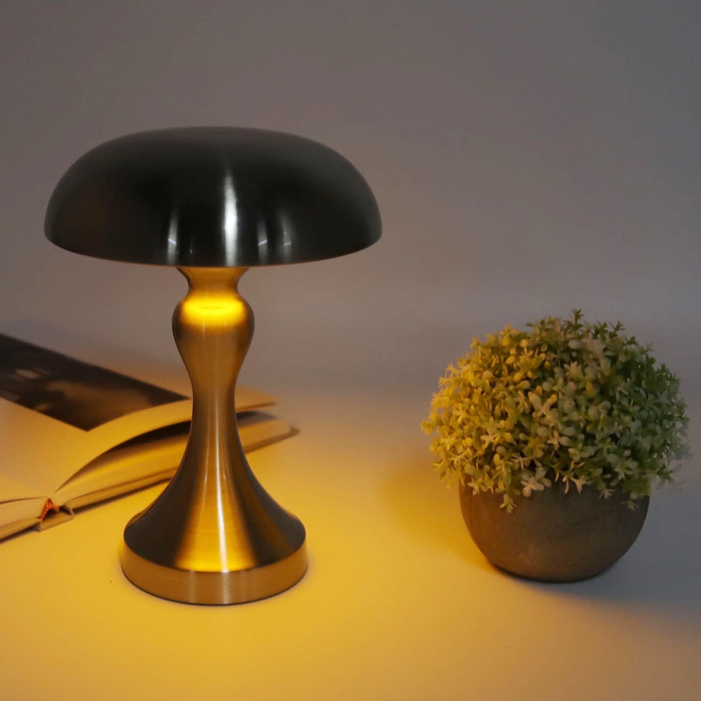 Table Lamp Rechargeable Mushroom Shape 3 Speed Color Temperature Touch Stepless Dimming Night Light for Home V1294-YM3119220146312-0421