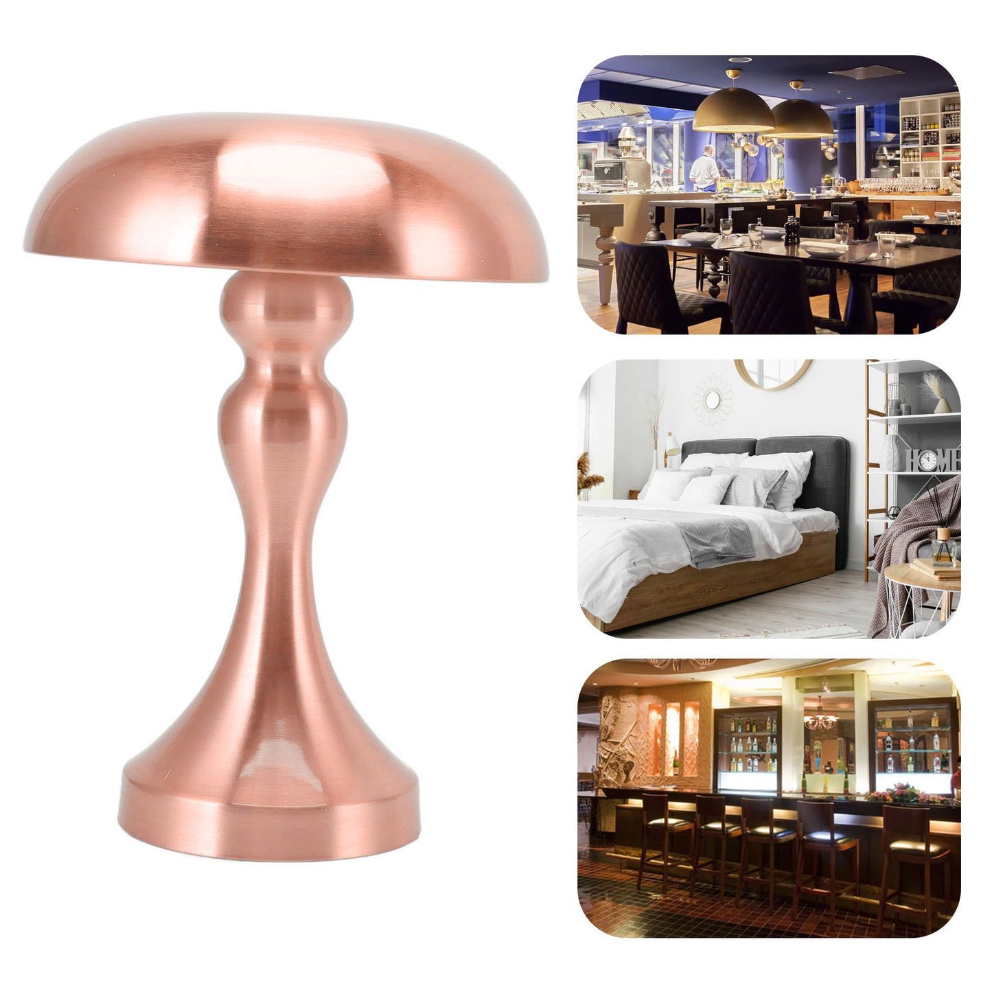 Table Lamp Rechargeable Mushroom Shape 3 Speed Color Temperature Touch Stepless Dimming Night Light for Home V1294-YM3119220146313-0421