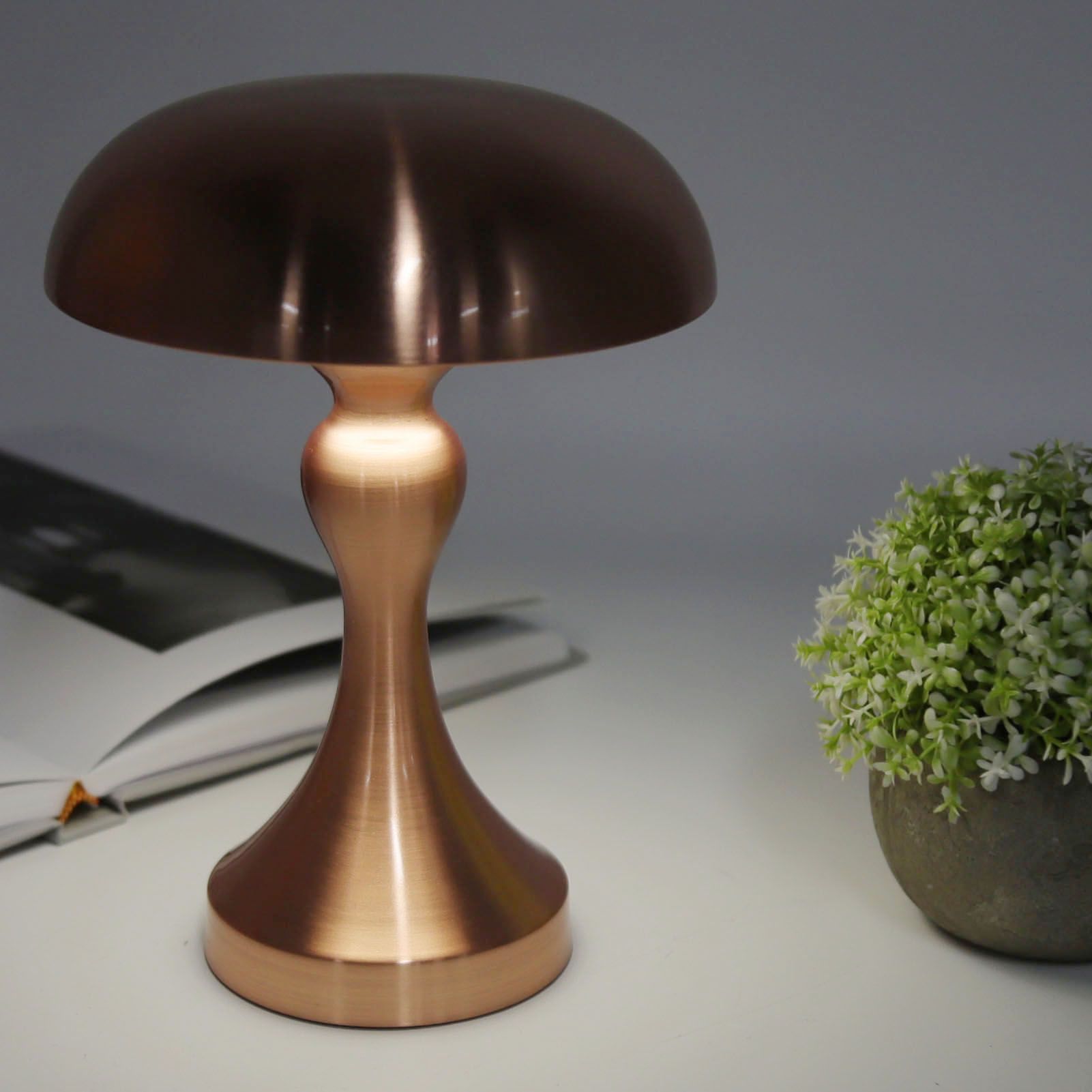 Table Lamp Rechargeable Mushroom Shape 3 Speed Color Temperature Touch Stepless Dimming Night Light for Home V1294-YM3119220146313-0421