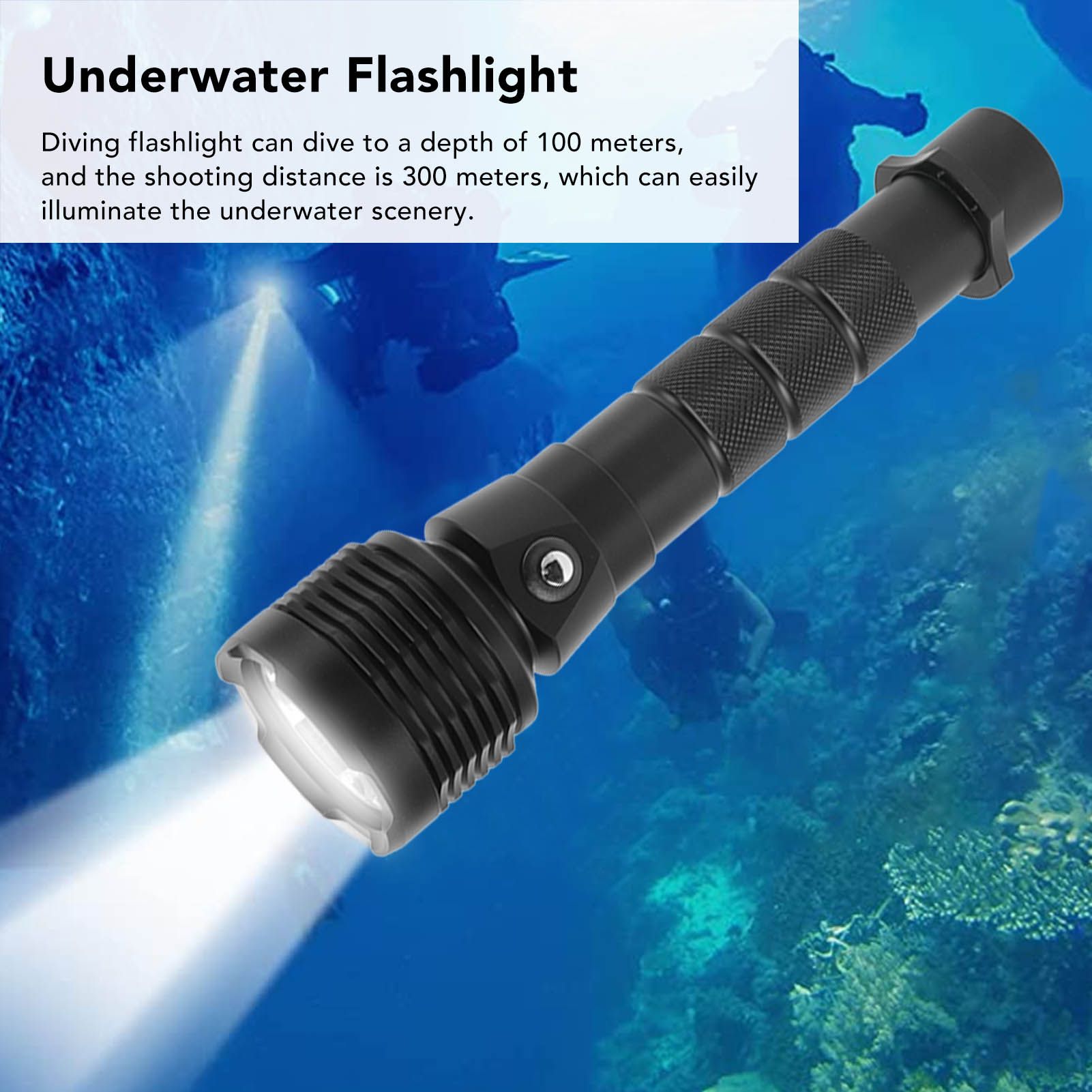 Strong Light Diving Flashlight 3600LM Long Range LED Dive Light Aluminum Alloy IPX8 Waterproof Diving Torch V1294-YM3119220147911-0421