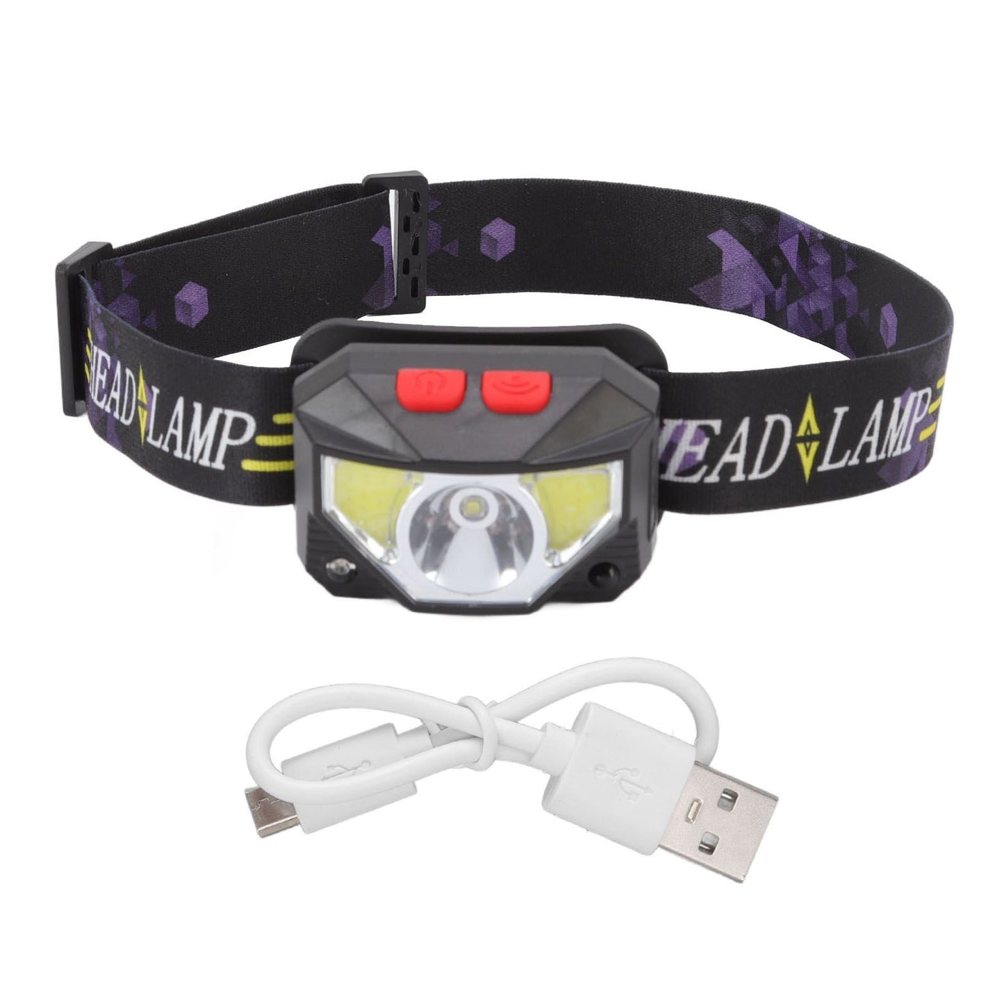 LED Outdoor Headlamp ABS Mini Multifunction USB Charging COB Sensor Head Flashlight V1294-YM3119220148111-0421