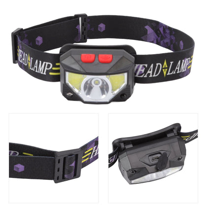 LED Outdoor Headlamp ABS Mini Multifunction USB Charging COB Sensor Head Flashlight V1294-YM3119220148111-0421