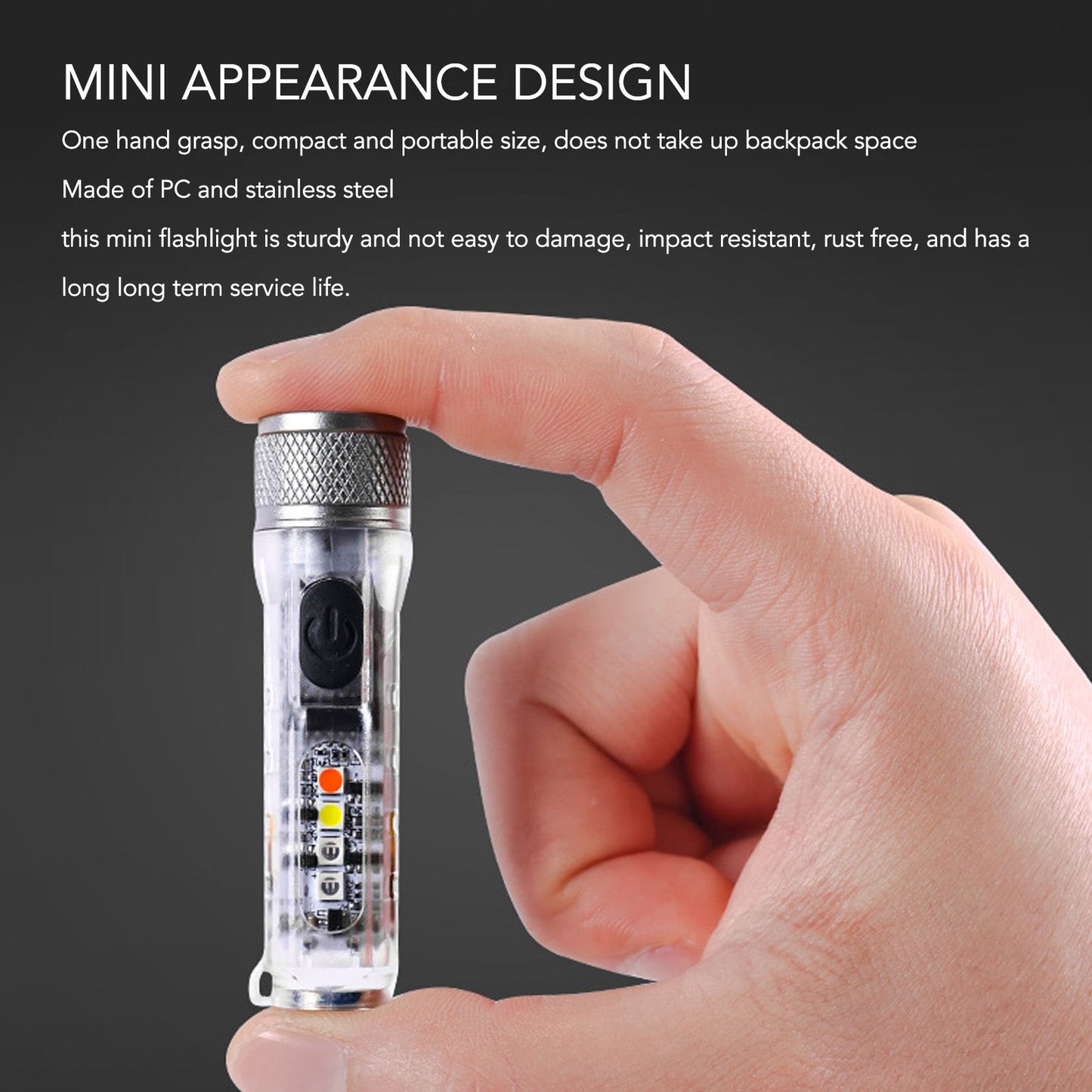 Keychain Flashlight Long Range Super Bright LED Flashlight USB Rechargeable Mini Flashlight for Outdoor M300 V1294-YM3119220148411-0421