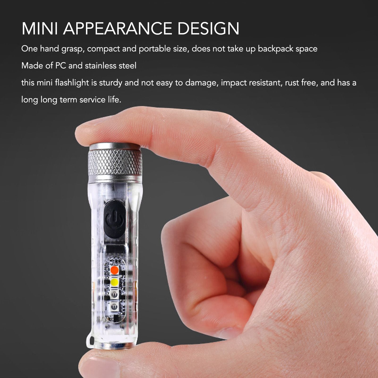 Keychain Flashlight Long Range Super Bright LED Flashlight USB Rechargeable Mini Flashlight for Outdoor M300 V1294-YM3119220148411-0421