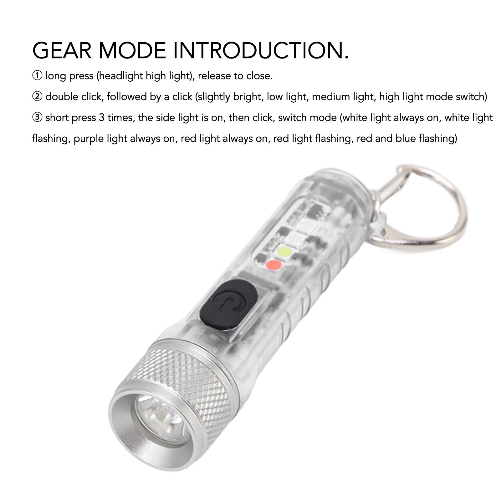 Keychain Flashlight Long Range Super Bright LED Flashlight USB Rechargeable Mini Flashlight for Outdoor M300 V1294-YM3119220148411-0421