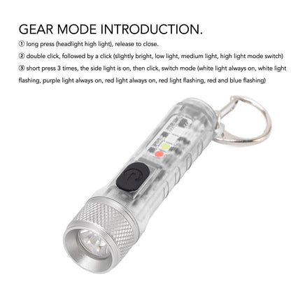 Keychain Flashlight Long Range Super Bright LED Flashlight USB Rechargeable Mini Flashlight for Outdoor M300 V1294-YM3119220148411-0421