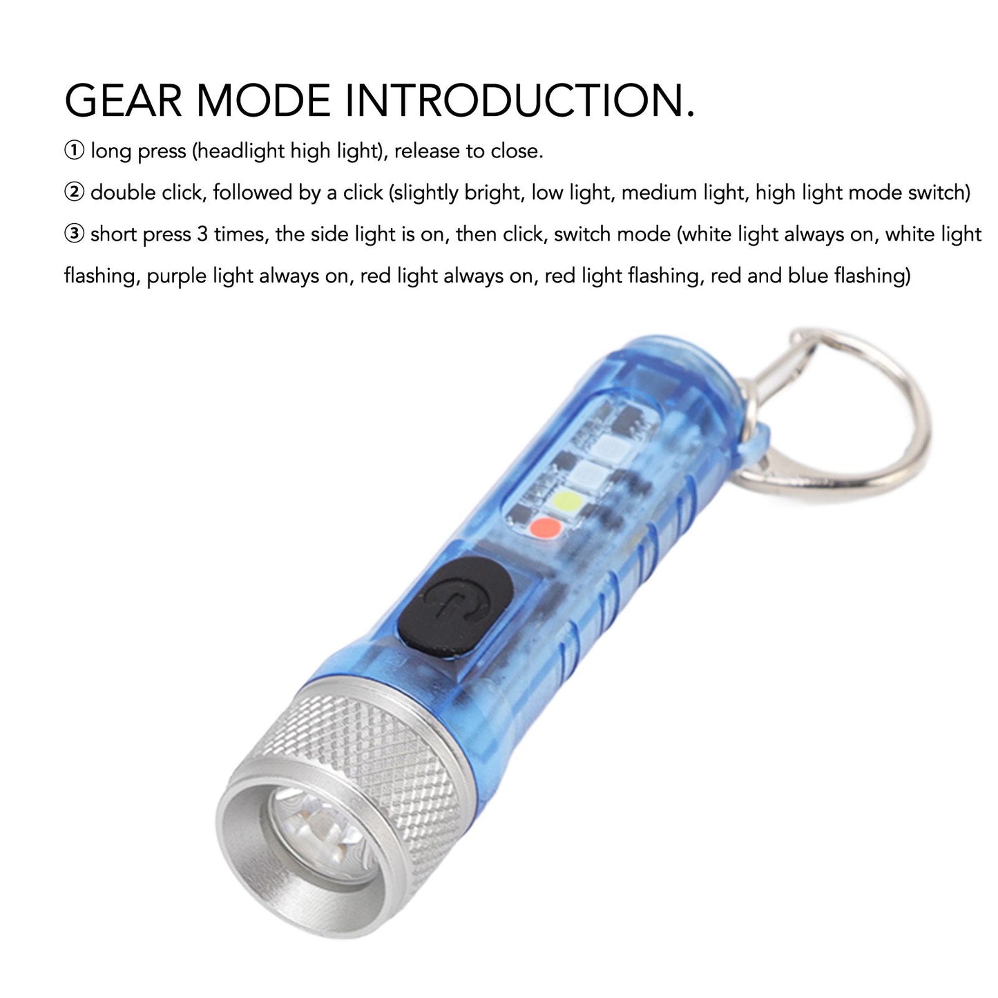 Keychain Flashlight Long Range Super Bright LED Flashlight USB Rechargeable Mini Flashlight for Outdoor M300 V1294-YM3119220148412-0421