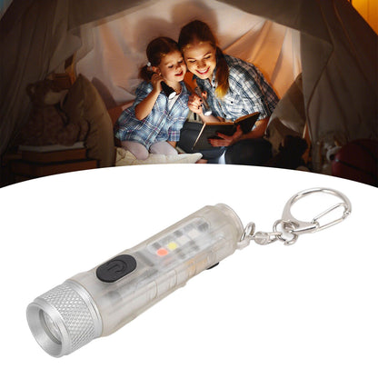 Strong Light Mini Keychain Flashlight Outdoor Portable Super Bright Multifunction LED Flashlight USB V1294-YM3119220148511-0421