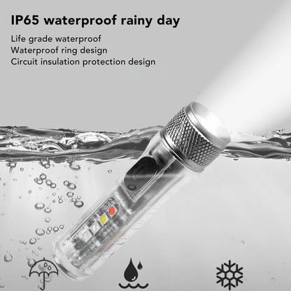 Strong Light Mini Keychain Flashlight Outdoor Portable Super Bright Multifunction LED Flashlight USB V1294-YM3119220148511-0421