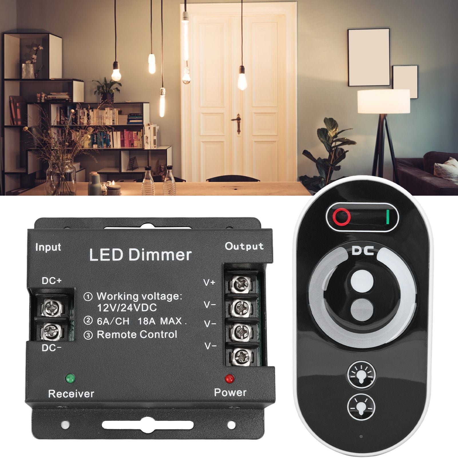 Wireless LED Dimmer RF Touch LED Light Controller Remote Dimming Controller DC 12V 24V for LED Strip Light V1294-YM3119220149711-0421