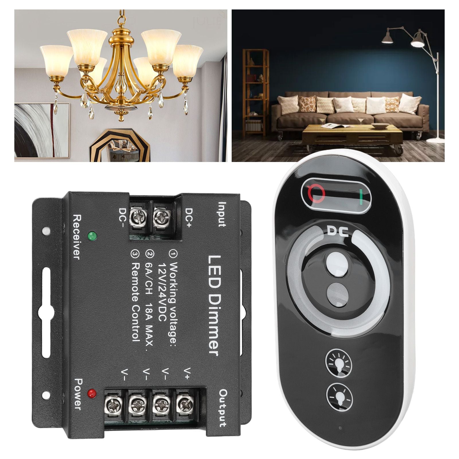 Wireless LED Dimmer RF Touch LED Light Controller Remote Dimming Controller DC 12V 24V for LED Strip Light V1294-YM3119220149711-0421