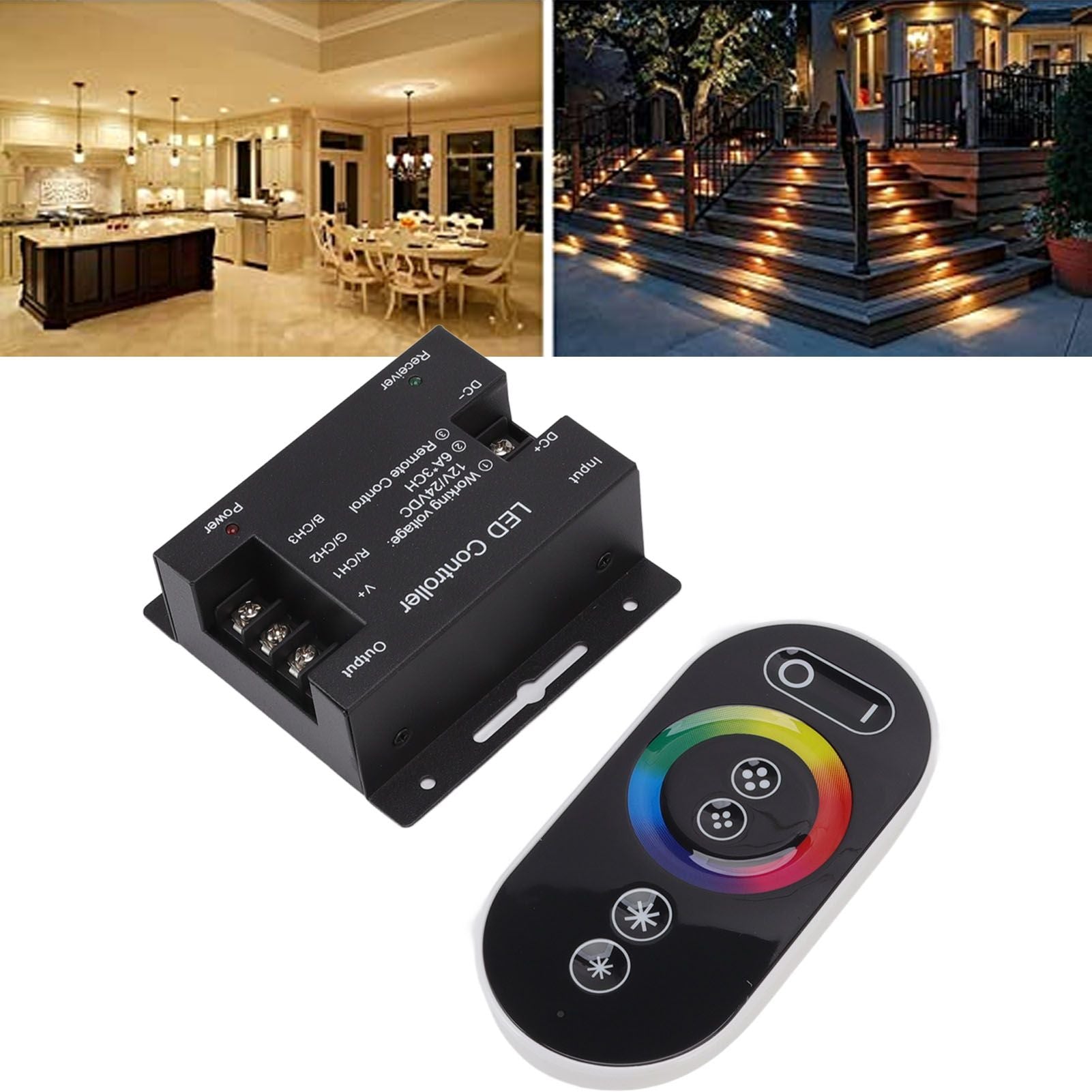 3 Way Dimmer Switch with Remote Control Constant Voltage PWM RGB LED Light Controller DC12V 24V V1294-YM3119220150011-0421