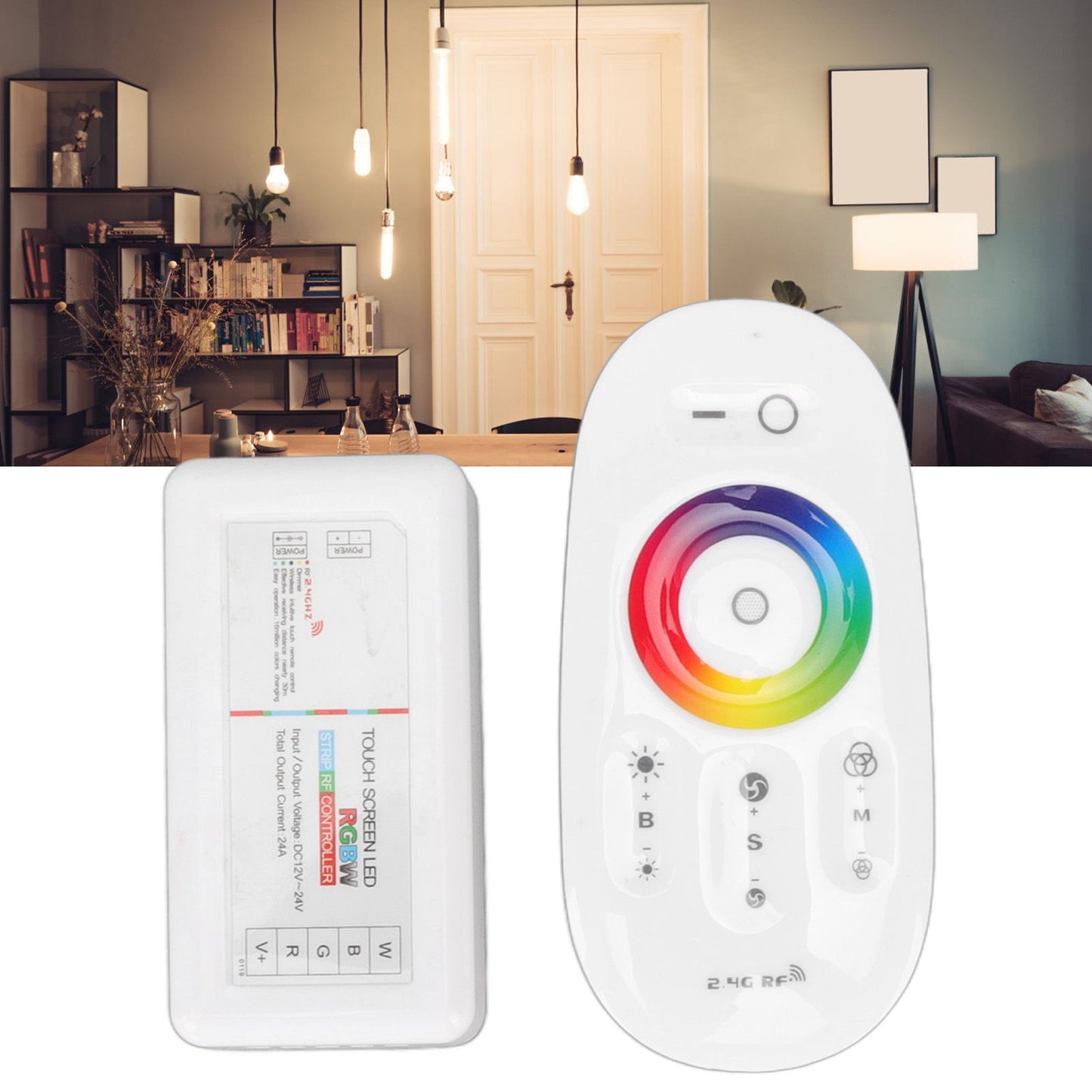 2.4G Wireless RF Touch Dimmer Switch 7 Color RGBW Dimming LED RGB Strip Light Controller DC12 to 24V V1294-YM3119220150311-0421