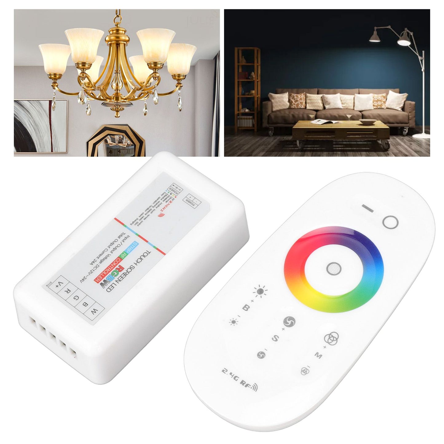 2.4G Wireless RF Touch Dimmer Switch 7 Color RGBW Dimming LED RGB Strip Light Controller DC12 to 24V V1294-YM3119220150311-0421