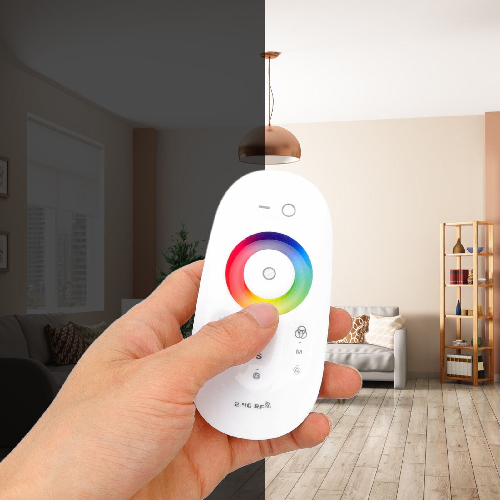 2.4G Wireless RF Touch Dimmer Switch 7 Color RGBW Dimming LED RGB Strip Light Controller DC12 to 24V V1294-YM3119220150311-0421