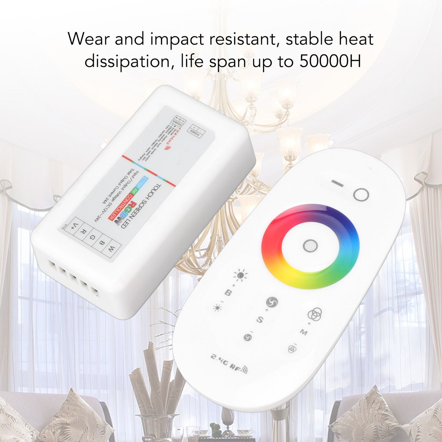 2.4G Wireless RF Touch Dimmer Switch 7 Color RGBW Dimming LED RGB Strip Light Controller DC12 to 24V V1294-YM3119220150311-0421