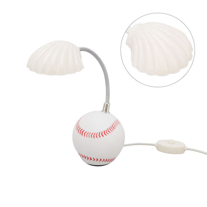 LED Table Lamp Baseball Base Seashell Shape Light Head Soft Light Portable USB Mini Desk Lamp for Home School V1294-YM3119220150611-0421