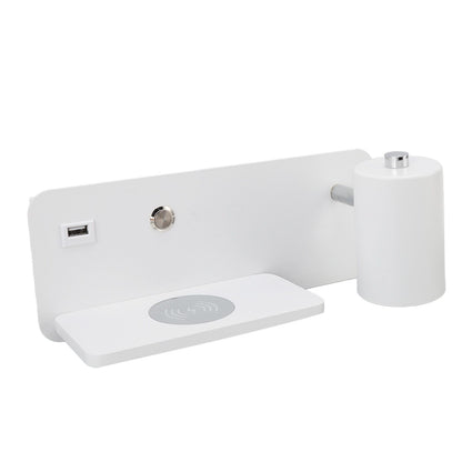 LED Wall Light USB Interface Wireless Charging LED Wall Lamp for Living Room Bedroom 85-265V White Right V1294-YM3119220151211-0421