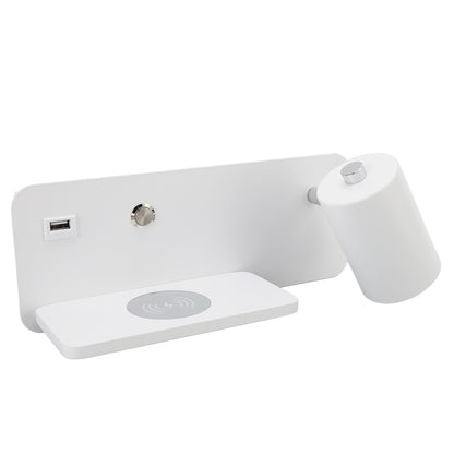 LED Wall Light USB Interface Wireless Charging LED Wall Lamp for Living Room Bedroom 85-265V White Right V1294-YM3119220151211-0421