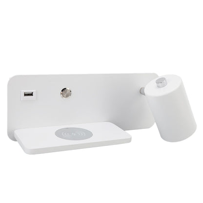 LED Wall Light USB Interface Wireless Charging LED Wall Lamp for Living Room Bedroom 85-265V White Right V1294-YM3119220151211-0421