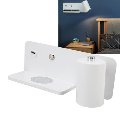 LED Wall Light USB Interface Wireless Charging LED Wall Lamp for Living Room Bedroom 85-265V White Right V1294-YM3119220151211-0421