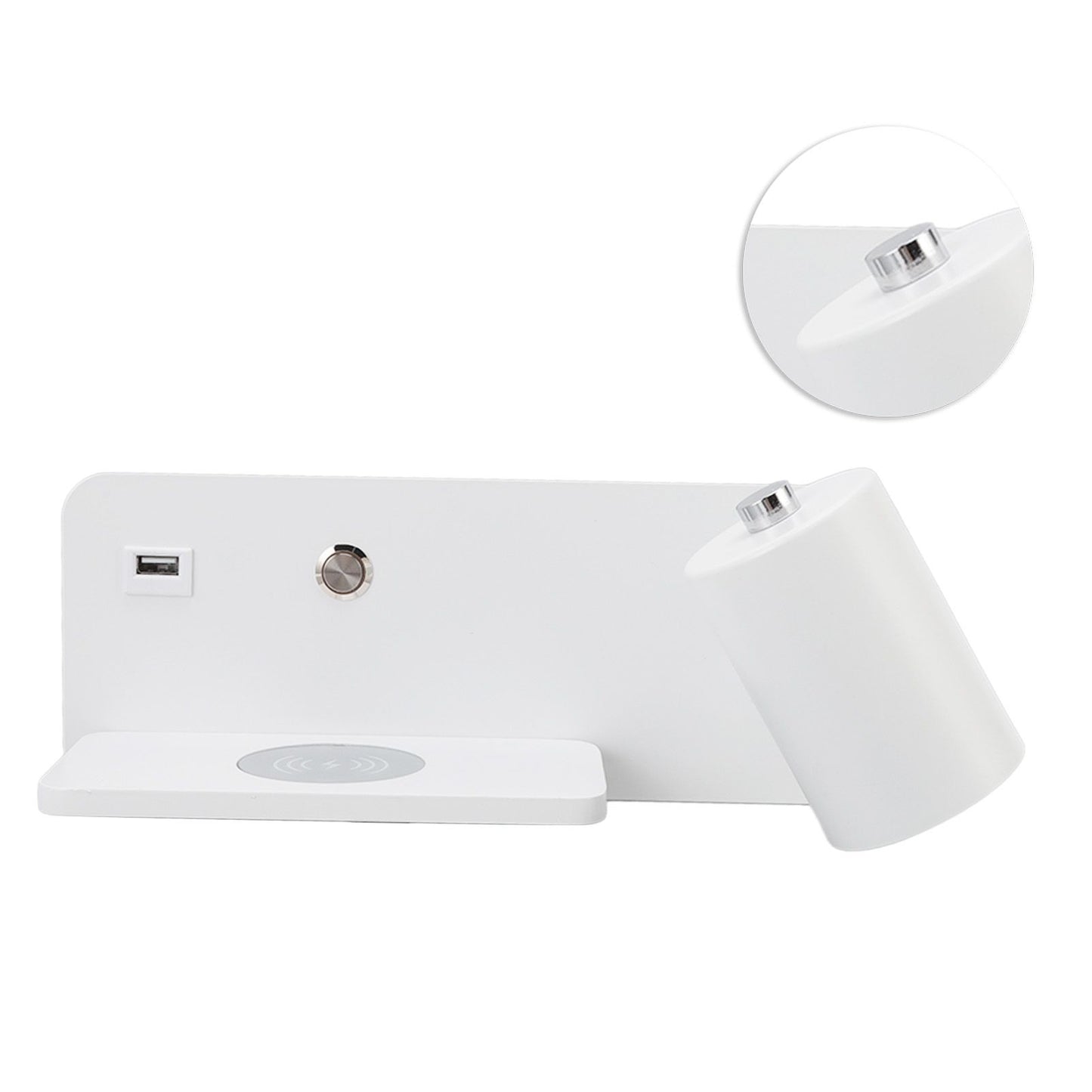LED Wall Light USB Interface Wireless Charging LED Wall Lamp for Living Room Bedroom 85-265V White Right V1294-YM3119220151211-0421