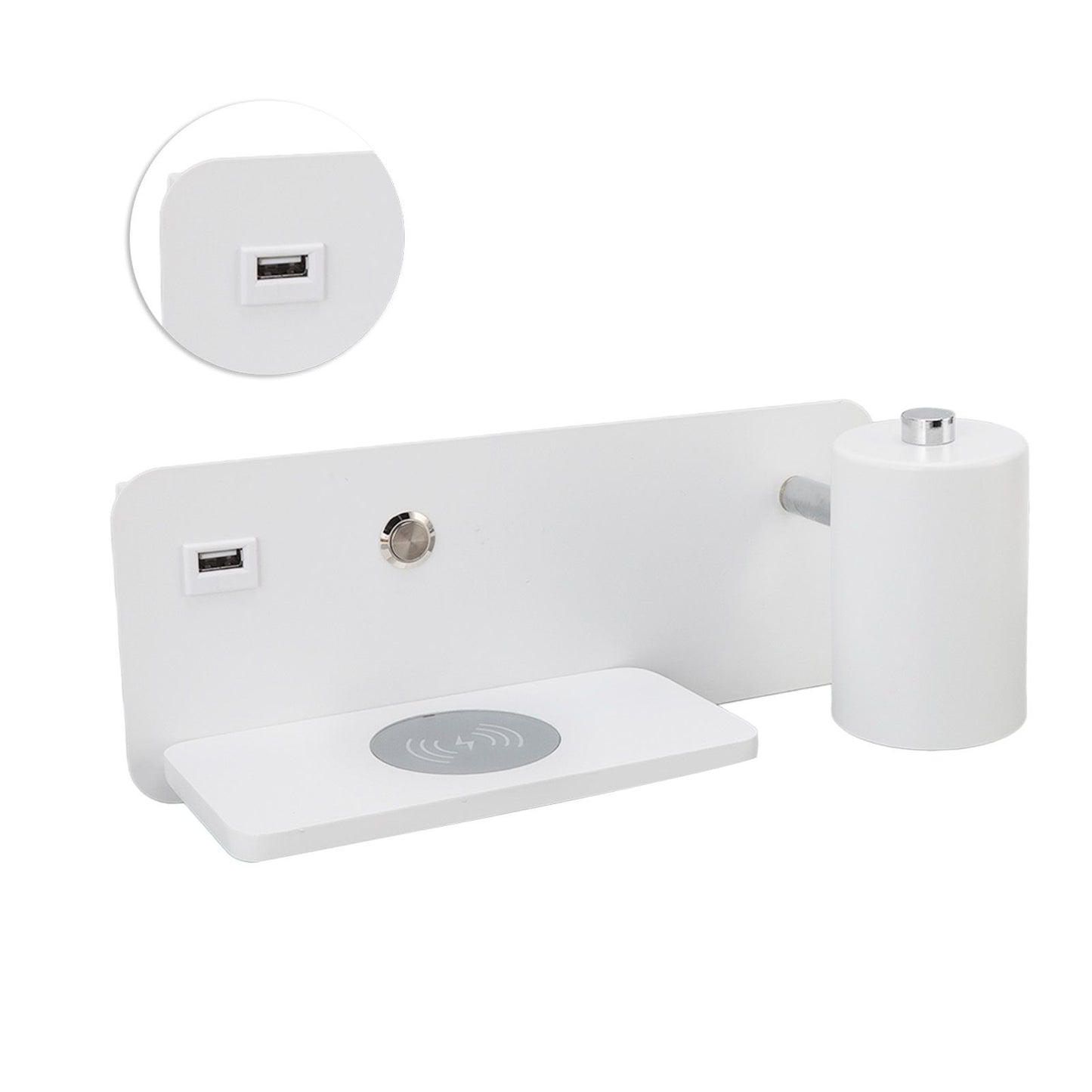 LED Wall Light USB Interface Wireless Charging LED Wall Lamp for Living Room Bedroom 85-265V White Right V1294-YM3119220151211-0421