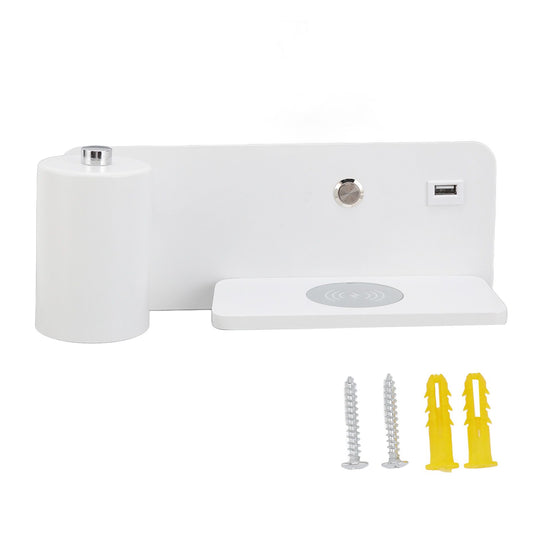 LED Wall Light USB Interface Wireless Charging LED Wall Lamp for Living Room Bedroom 85-265V White Left V1294-YM3119220151212-0421