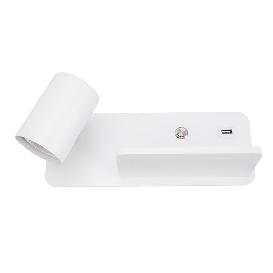 LED Wall Light USB Interface Wireless Charging LED Wall Lamp for Living Room Bedroom 85-265V White Left V1294-YM3119220151212-0421