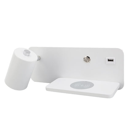 LED Wall Light USB Interface Wireless Charging LED Wall Lamp for Living Room Bedroom 85-265V White Left V1294-YM3119220151212-0421