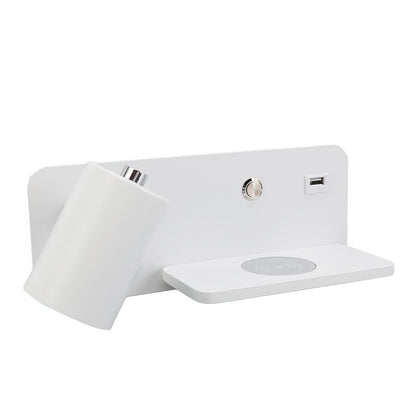 LED Wall Light USB Interface Wireless Charging LED Wall Lamp for Living Room Bedroom 85-265V White Left V1294-YM3119220151212-0421