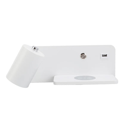 LED Wall Light USB Interface Wireless Charging LED Wall Lamp for Living Room Bedroom 85-265V White Left V1294-YM3119220151212-0421