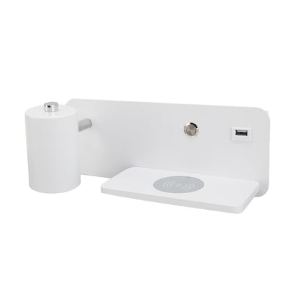 LED Wall Light USB Interface Wireless Charging LED Wall Lamp for Living Room Bedroom 85-265V White Left V1294-YM3119220151212-0421