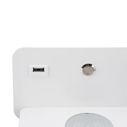 LED Wall Light USB Interface Wireless Charging LED Wall Lamp for Living Room Bedroom 85-265V White Left V1294-YM3119220151212-0421