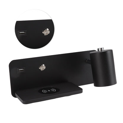 LED Wall Light USB Interface Wireless Charging LED Wall Lamp for Living Room Bedroom 85-265V Black Right V1294-YM3119220151213-0421
