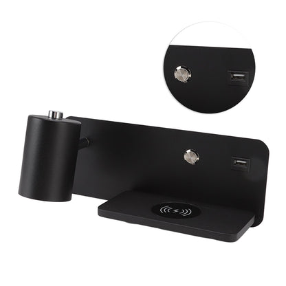 LED Wall Light USB Interface Wireless Charging LED Wall Lamp for Living Room Bedroom 85-265V Black Left V1294-YM3119220151214-0421