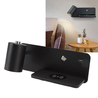LED Wall Light USB Interface Wireless Charging LED Wall Lamp for Living Room Bedroom 85-265V Black Left V1294-YM3119220151214-0421