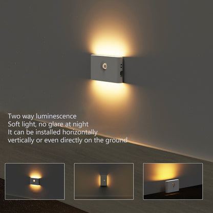 LED Motion Sensor Light Type C Rechargeable 360 Degrees Rotated Induction Night Lights with Magnetic Base V1294-YM3119220153311-0421