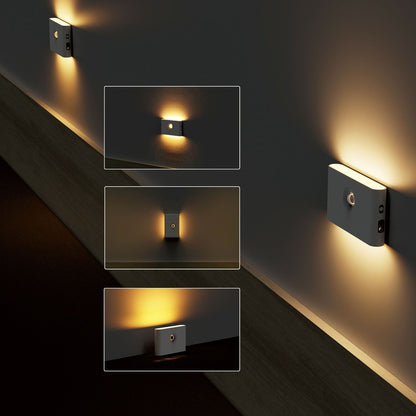 LED Motion Sensor Light Type C Rechargeable 360 Degrees Rotated Induction Night Lights with Magnetic Base V1294-YM3119220153311-0421