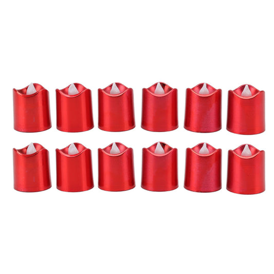 12Pcs Red LED Candle Lamp Warm Light Flameless Electronic LED Candle Light for Christmas Festival Birthday V1294-YM3119220154811-0421