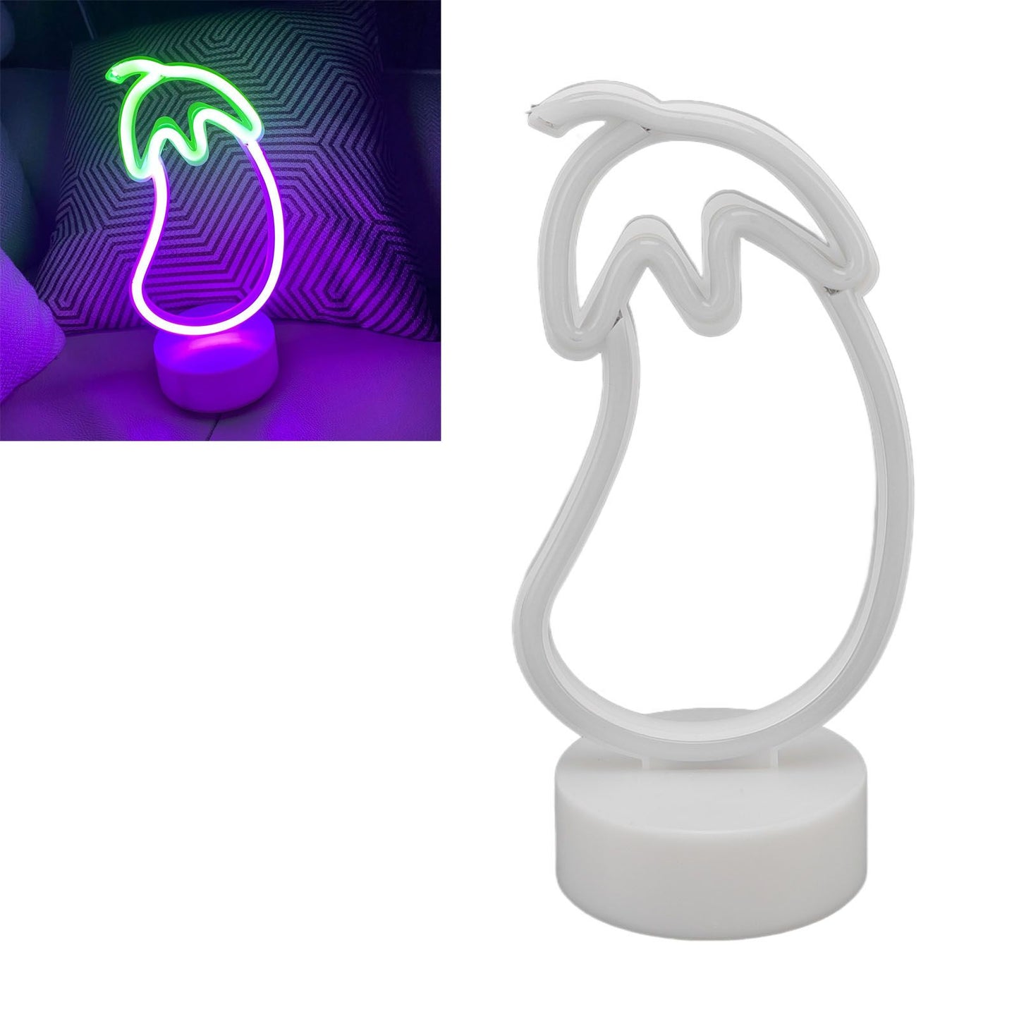 Eggplant Neon Sign USB Battery Powered LED Neon Sign Light for Home Neon Decoration V1294-YM3119220155811-0421