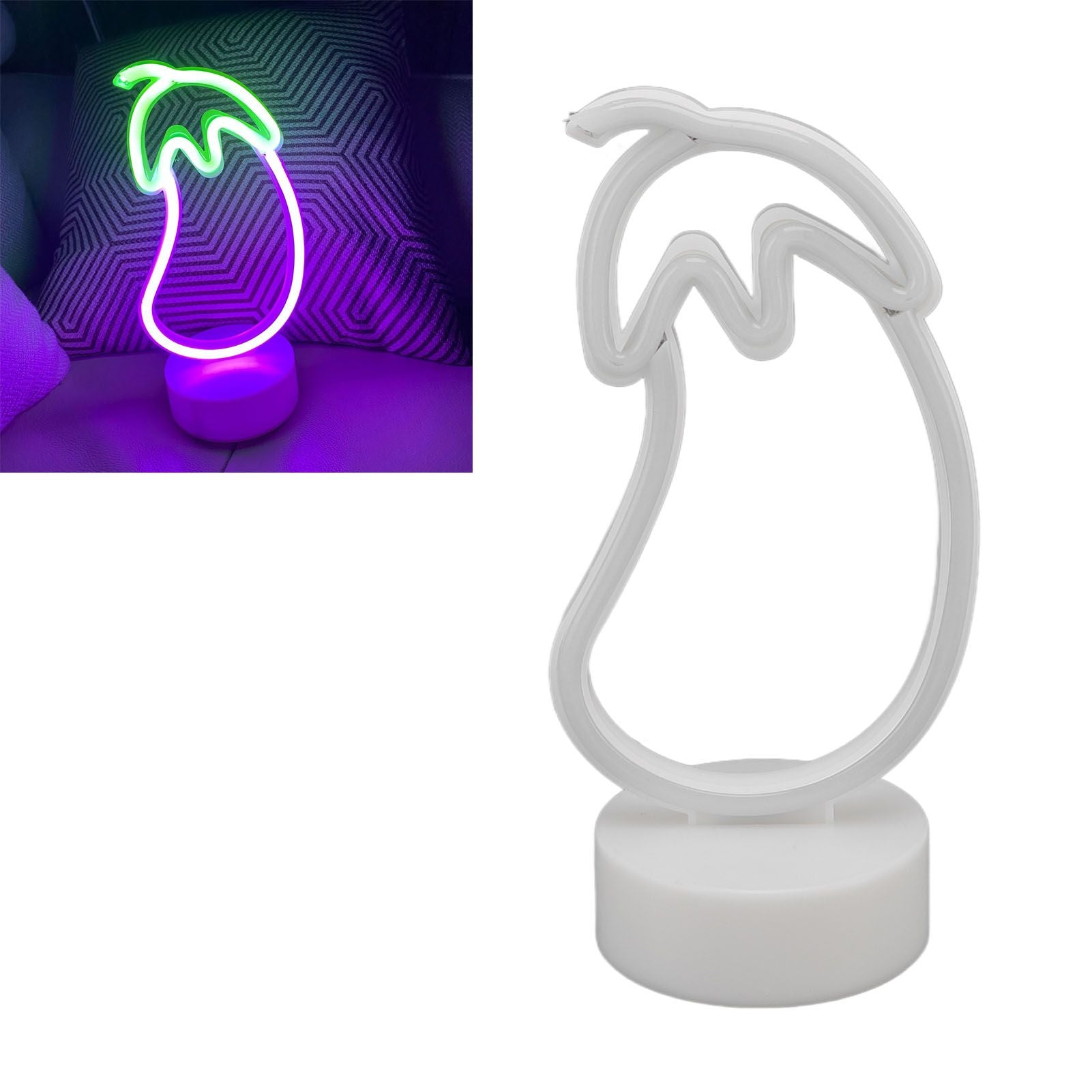 Eggplant Neon Sign USB Battery Powered LED Neon Sign Light for Home Neon Decoration V1294-YM3119220155811-0421