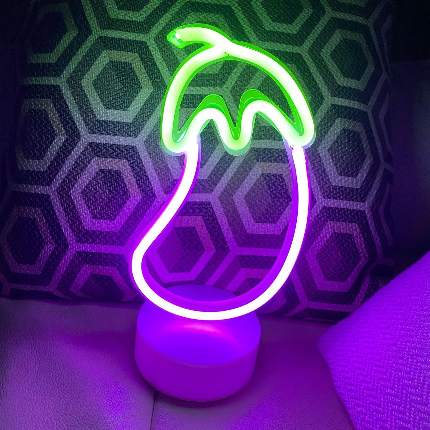Eggplant Neon Sign USB Battery Powered LED Neon Sign Light for Home Neon Decoration V1294-YM3119220155811-0421