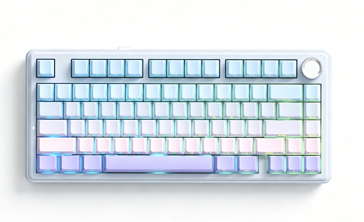 Solakaka A75 3-Mode RGB Mechanical Keyboard, Blue-Purple V1300-A75-BLUE-PURPLE